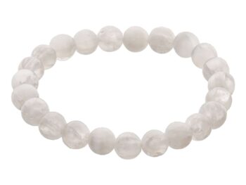 Selenite Crystal Bead Bracelet ? Healing Crystal Bracelet for Women and Men's Gifts ? 8mm Round Beaded Stretchy Healing and Protection Gemstone Bracelet