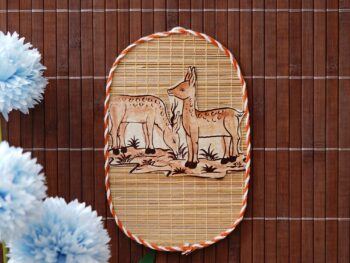 Bamboo Art Dear Painting For Home Decor | Bamboo Art Gift For Multiple Occasions