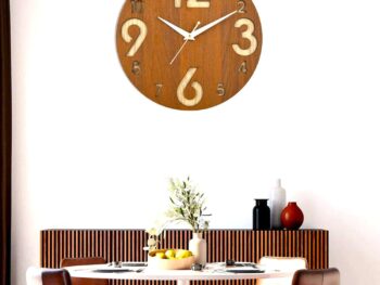 Wooden Silent Non-Ticking Wall Clock for Home Stylish Latest Designer Wall Clock for Home Living Room Bedroom Office Hall