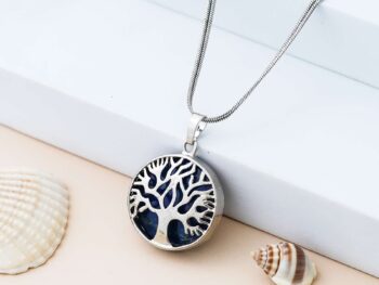 Crystal Tree of Life Pendant Simple White crystal Mineral Jewellery for Men Women Pendulum Necklace Family Tree Necklace Tree of Life Gemstone Blue Lapis