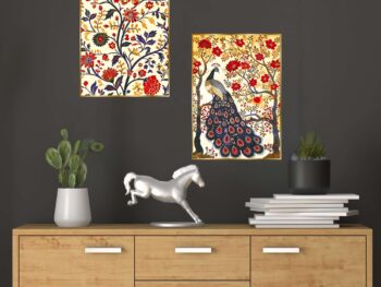 Set of Two Wall Paintings for Wall Dacoration Golden Framed Wall Paintings for Living Room & Bedroom Wall Art for Home Decoration & Office Wall Décor (14x11 inch CH-GD2-15)