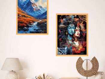 Set of Two Wall Paintings for Wall Dacoration Golden Framed Wall Paintings for Living Room & Bedroom Wall Art for Home Decoration & Office Wall Décor (14x11 inch CH-GD2-21)