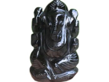Crystal Ganesha Idol for Home D?cor Peace and Serenity Happy Man for Good Luck, Wealth, Prosperity at Home,Office Ganesha Idol For Gift Item (Black-Obsidian)