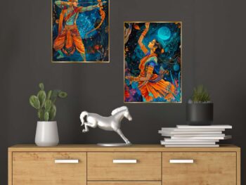 Set of Two Wall Paintings for Wall Dacoration Golden Framed Wall Paintings for Living Room & Bedroom Wall Art for Home Decoration & Office Wall Décor (14x11 inch CH-GD2-4)