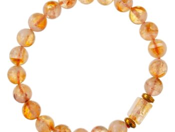 Citrine Tumbler Bracelet for Women Men's Gifts - Protection Healing Crystal Bracelet - 8mm Gemstone Beaded Adjustable