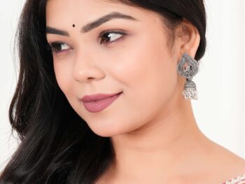 Women's Indian Bollywood Stylish AZ838-OXidised Earrings Traditional Ethnic Jhumka/Jhumki Earrings for Women Unique Design -AZ838-OX-ER5