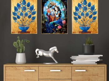 Set of Three Wall Paintings for Wall Dacoration Golden Framed Wall Paintings for Living Room & Bedroom Wall Art for Home Decoration & Office Wall Décor (24x18 inch CH-GD3-9)