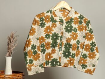 Handmade Block Print Cotton for Women ? Ethnic Floral Printed Top with Long Sleeves