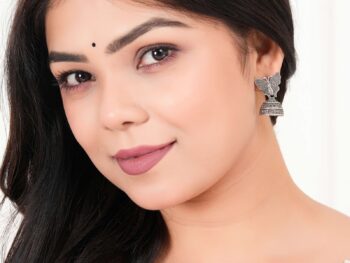 Women's Indian Traditional AZ838-OXidised Silver Earrings For Women | Butterfly Design Jumki Wedding Wear
