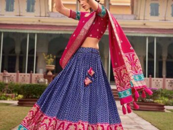 Women's Traditional Printed Lehenga Choli Set with Embroidered Dupatta ? Festive Wear