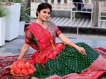 Women's Traditional Bandhani Ghagra Choli with Dupatta ? Navratri & Festive Wear