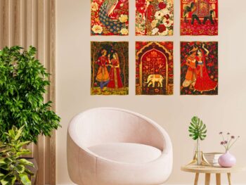 Set of Six Wall Paintings for Wall Dacoration Golden Framed Wall Paintings for Living Room & Bedroom Wall Art for Home Decoration & Office Wall Décor (17x13 inch CH-GD6-11)