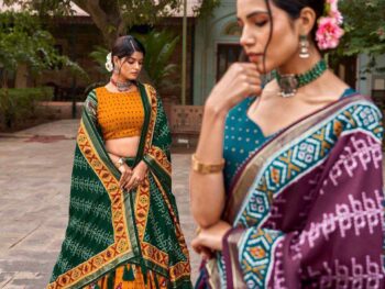 Women's Traditional Printed Lehenga Choli Set with Bandhani Dupatta ? Festive & Navratri Wear