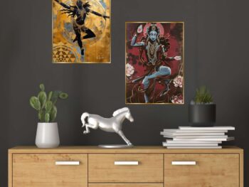 Set of Two Wall Paintings for Wall Dacoration Golden Framed Wall Paintings for Living Room & Bedroom Wall Art for Home Decoration & Office Wall Décor (14x11 inch CH-GD2-1)