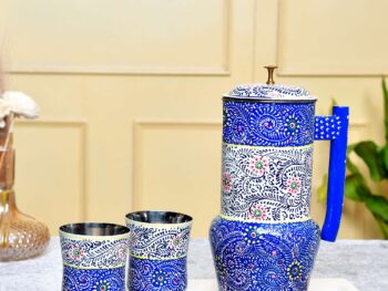 ALUMINIUM JUG WITH GLASS