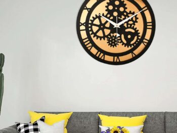 Wooden Silent Non-Ticking Wall Clock for Home Stylish Latest Designer Wall Clock for Home Living Room Bedroom Office Hall