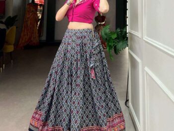 Women's Printed Ethnic Lehenga Choli Set with Embroidered Blouse ? Stylish Festive Wear
