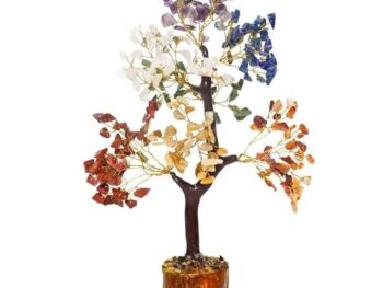 Crystal Tree Good Luck Showpiece for Home Decor Items Crystals Gemstones Bonsai Money Tree for Good Luck, Decoration Gift Item (Seven Chakra)