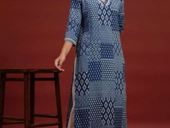 Women's Rayon Printed Straight Kurti With Pant Set