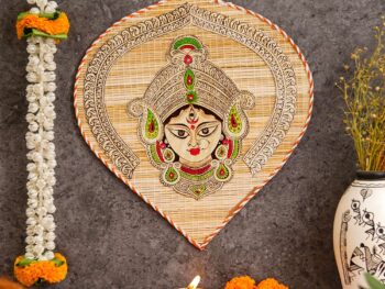 Bamboo Hand Crafted Leaf Design Wall Hangings Of Durga Ji For Home Decor | Bamboo Art For Wall Decor