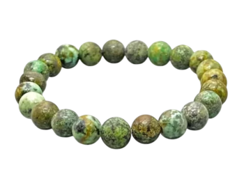 African Turquoise Bracelet for Women Men's Gifts - Protection Healing Crystal Bracelet - 8mm Gemstone Beaded Adjustable